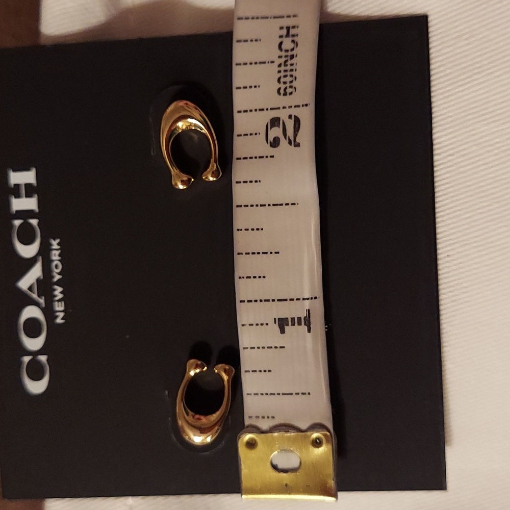 NWT Coach Signature Bubble C Stud Earrings with Dustbag - Picture 3 of 4